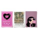 ⁦طقم بوسترات ديكور حائط 3 قطع 15×20 سم – تصميمات بناتي وشبابي وفني⁩ - الصورة ⁦9⁩