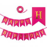 ⁦زينة عيد ميلاد Happy Birthday بتصميم أنيق مع حروف بارزة – عرض 200 سم وارتفاع 18 سم للقطعة⁩ - الصورة ⁦5⁩