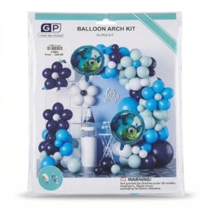 طقم بالونات شركة المرعبين المحدودة 55 قطعة أزرق وكحلي وأبيض – Balloon Arch Kit