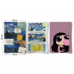 ⁦طقم بوسترات ديكور حائط 3 قطع 15×20 سم – تصميمات بناتي وشبابي وفني⁩ - الصورة ⁦2⁩