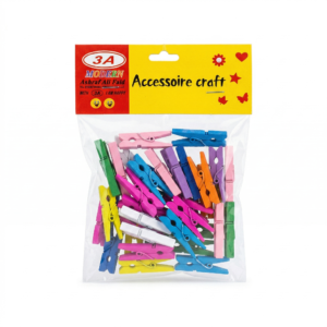 مشابك خشب صغيرة 25 قطعة ملونة بألوان زاهية للصور والهدايا والديكور