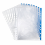 حافظة أوراق شفافة A4 مقاس 30 × 22 سم – ملف جيوب مثقّب للمستندات - الصورة 3