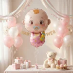 ⁦بالون بيبي بنوتة 70×60 سم – مثالي لاستقبال المولودة والسبوع⁩ - الصورة ⁦3⁩