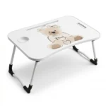 ترابيزة لاب توب قابلة للطي للسرير 60×39 سم – طاولة سرير للمذاكرة والعمل بتصميم دب أنيق وحامل موبايل - الصورة 2