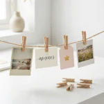 ⁦مشابك خشب صغيرة 25 قطعة لون طبيعي للديكور وتعليق الصور⁩ - الصورة ⁦2⁩