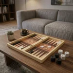 ⁦لعبة طاولة خشبية فاخرة قابلة للطي 48×43 سم – لوحة باكجامون بتصميم كلاسيكي أنيق⁩ - الصورة ⁦5⁩