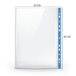 حافظة أوراق شفافة A4 مقاس 30 × 22 سم – ملف جيوب مثقّب للمستندات - الصورة 2