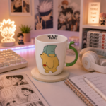 ⁦مج سيراميك We Bare Bears سعة 300 مل – كوب قهوة سيراميك برسومات كرتونية لطيفة ومقبض ملون للاستخدام اليومي⁩ - الصورة ⁦3⁩