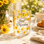 ⁦كوب زجاج 200 مل شفاف بتصميم ورود أنيق للمشروبات الساخنة والباردة⁩ - الصورة ⁦6⁩