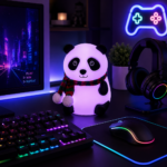 أباجورة باندا RGB مضيئة للأطفال – إضاءة ليلية سيليكون قابلة للشحن متعددة الألوان - الصورة 3