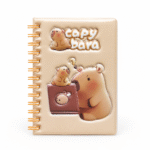 نوت سلك كابي بارا هارد كوفر بتصميم ثلاثي الأبعاد – دفتر ملاحظات Cute Capybara للدراسة والكتابة اليومية