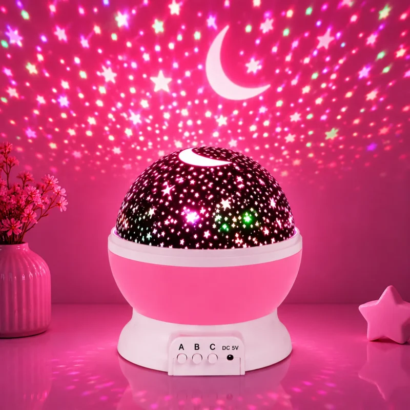 وناسة مضيئة للأطفال LED - لون بينك - أبعادها 13×13×14.5 سم