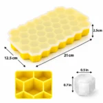 ⁦قالب ثلج سيليكون أصفر بغطاء – تصميم سداسي – مقاس 21 × 12.5 × 2.5 سم⁩ - الصورة ⁦6⁩