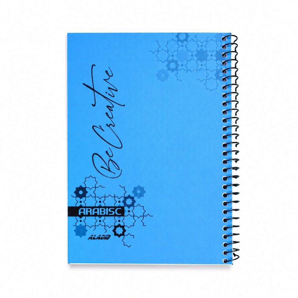 4 نوت سلك أرابيسك أزرق مقاس 17×12.5 سم – دفتر ملاحظات عربي أنيق للدراسة والعمل وتدوين الأفكار