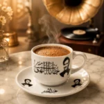 ⁦فنجان قهوة عبد الحليم حافظ جانا الهوى 90 مل مع صحن بورسلين فاخر⁩ - الصورة ⁦5⁩
