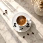 ⁦فنجان قهوة عبد الحليم حافظ أهواك 90 مل مع صحن بورسلين فاخر⁩ - الصورة ⁦6⁩