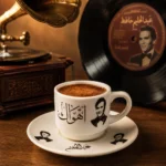 ⁦فنجان قهوة عبد الحليم حافظ أهواك 90 مل مع صحن بورسلين فاخر⁩ - الصورة ⁦5⁩