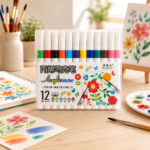 طقم أقلام أكريليك ماركر 12 لون للرسم على الزجاج والخشب والقماش – Acrylic Marker Set - الصورة 2