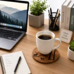 ⁦كوسترات خشبية دائرية مطبوعة بتصاميم متنوعة – قواعد أكواب خشبية 9.5 سم لحماية الطاولات والديكور⁩ - الصورة ⁦3⁩
