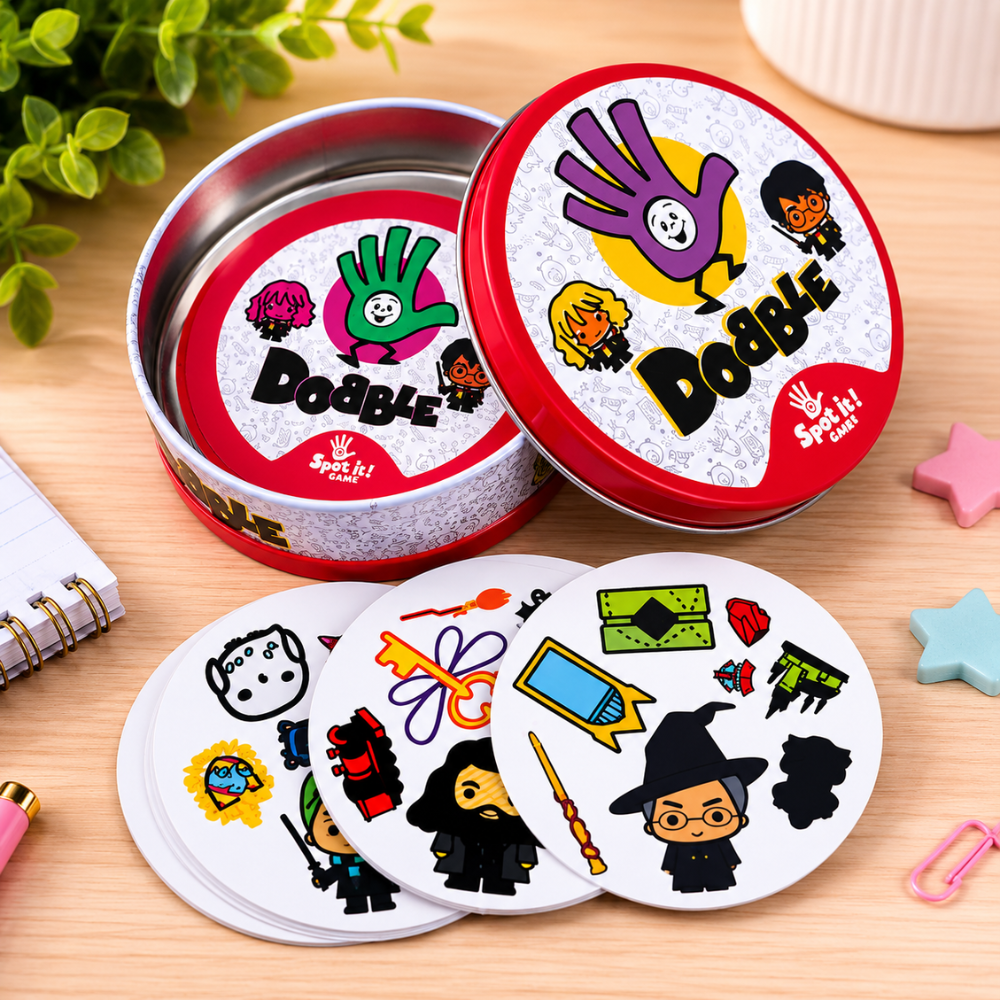 Untitled design (21) لعبة دوبل هاري بوتر Dobble – لعبة سرعة الملاحظة والتركيز للأطفال والكبار | 55 بطاقة