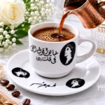 فنجان قهوة أم كلثوم سيراميك 90 مل مع صحن – "خايف أقول اللي في قلبي" - الصورة 2