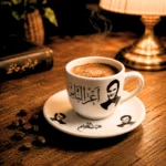 ⁦فنجان قهوة عبد الحليم حافظ كوبليه أعز الناس سعة 90 مل مع صحن بورسلين⁩ - الصورة ⁦3⁩