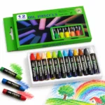 ⁦ألوان باستيل زيتي 12 لون للأطفال والفنانين – Oil Pastels ناعمة للرسم والتلوين المدرسي والفني⁩ - الصورة ⁦3⁩