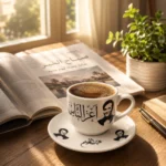 ⁦فنجان قهوة عبد الحليم حافظ كوبليه أعز الناس سعة 90 مل مع صحن بورسلين⁩ - الصورة ⁦4⁩