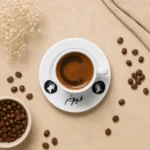 ⁦فنجان قهوة فيروز كوبليه سهر الليالي 90 مل مع صحن بورسلين فاخر⁩ - الصورة ⁦5⁩