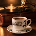 ⁦فنجان قهوة عبد الحليم حافظ كوبليه كامل الأوصاف 90 مل مع صحن بورسلين فاخر⁩ - الصورة ⁦4⁩
