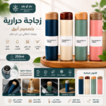 ⁦زجاجة حرارية 250 مل ستانلس ستيل مزدوج العزل – حافظ للمشروبات الساخنة والباردة⁩ - الصورة ⁦2⁩