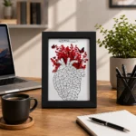 ⁦برواز أسود 13×18 سم بتصاميم متنوعة – إطار صور وديكور جداري بزجاج شفاف وحامل للمكتب⁩ - الصورة ⁦5⁩
