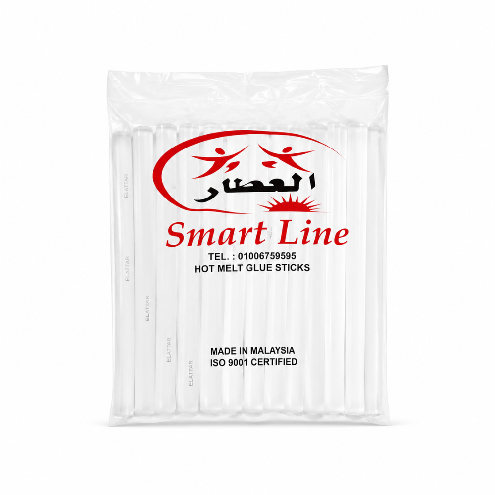 13043.2 أعواد شمع مسدس السيليكون الشفاف Smart Line – غراء حراري سريع الالتصاق للأعمال اليدوية والديكور والإصلاحات