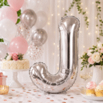 بالونات الحروف الإنجليزية الفاخرة – بالون حرف J فاكيوم فضي – مقاس 32 بوصة (85×60 سم) – يملأ بالهواء أو الهيليوم – زينة فخمة لأعياد الميلاد والحفلات والمناسبات - الصورة 3