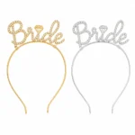 طوق Bride للعروسة معدن – تاج حفلات العروس للتصوير – مقاس 19*13سم - الصورة 2
