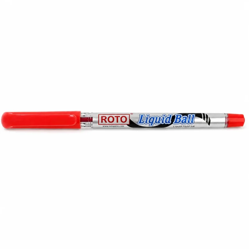قلم حبر روتو أحمر ROTO Liquid Ball بطول 14 سم – قلم كتابة عملي للمدرسة والجامعة والمكتب