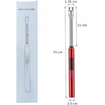 ⁦ولاعة كهربائية للمطبخ قابلة للشحن USB برقبة مرنة – طول 25 سم وعرض 1.5 سم / اللون أحمر⁩ - الصورة ⁦2⁩