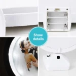 ⁦مرايا مضيئة دائرية LED – أضف أي صورة من اختيارك – تعمل بـ 3 بطاريات AA – ديكور وهدية مميزة⁩ - الصورة ⁦2⁩
