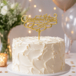⁦ستيك تخرج Congratulations ذهبي لتزيين الكيك والتورتة – زينة حفلات التخرج والنجاح والمناسبات⁩ - الصورة ⁦4⁩