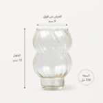 ⁦مج آيس كوفي زجاجي مموج 450 مل بتصميم عصري للمشروبات الباردة والعصائر⁩ - الصورة ⁦3⁩