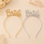 طوق Bride للعروسة معدن – تاج حفلات العروس للتصوير – مقاس 19*13سم