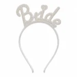 طوق Bride للعروسة بلاستيك – تاج حفلات العروس للتصوير – مقاس 19*12 سم