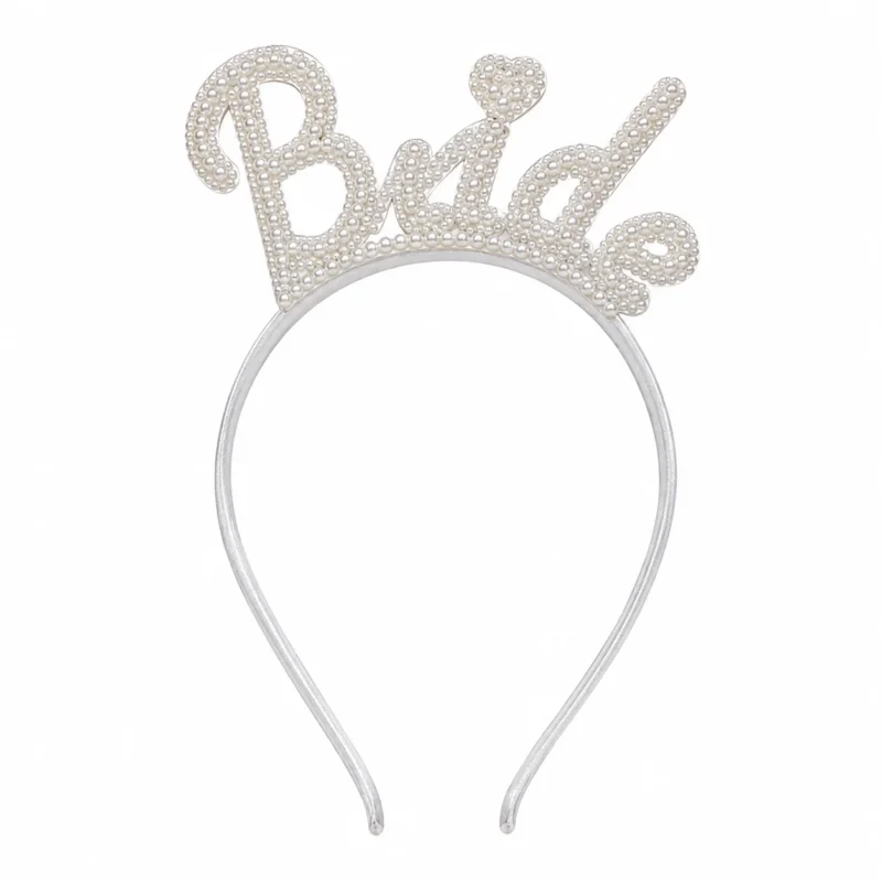 طوق Bride للعروسة بلاستيك – تاج حفلات العروس للتصوير – مقاس 19*12 سم
