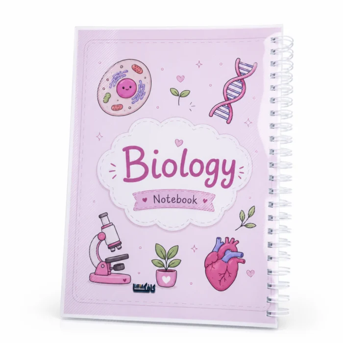 نوت بوك أحياء Biology A4 سلك 100 ورقة بغلاف جلوسي شفاف وتصميم تعليمي مميز
