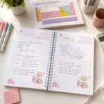 ⁦نوت بوك الكيمياء Chemistry A4 سلك 100 ورقة مسطرة بغلاف جلوسي شفاف وتصميم تعليمي مميز⁩ - الصورة ⁦4⁩