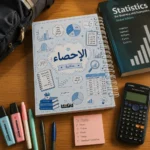 ⁦نوت بوك الإحصاء Statistics A5 هارد كفر سلك 100 ورقة مسطرة بتصميم تعليمي⁩ - الصورة ⁦5⁩