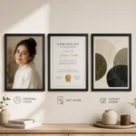 ⁦برواز صور أسود مقاس 30×40 سم – إطار أنيق قابل للتخصيص للصور والشهادات والديكور المنزلي⁩ - الصورة ⁦3⁩