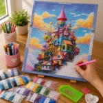 لوحة رسم بالدايموند بتصاميم مختلفة – مقاس 40×50 سم – طقم كامل مع جميع أدوات التركيب - الصورة 4