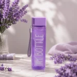 زجاجة مياه مربعة MY BOTTLE سعة 500 مل بغطاء محكم وحبل حمل – لون لافندر - الصورة 4