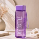 زجاجة مياه مربعة MY BOTTLE سعة 500 مل بغطاء محكم وحبل حمل – لون لافندر